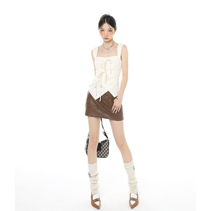 Áo Hai Dây Cổ Vuông Phong Cách Mỹ Thời Trang Mùa Hè 2023 Cho Nữ