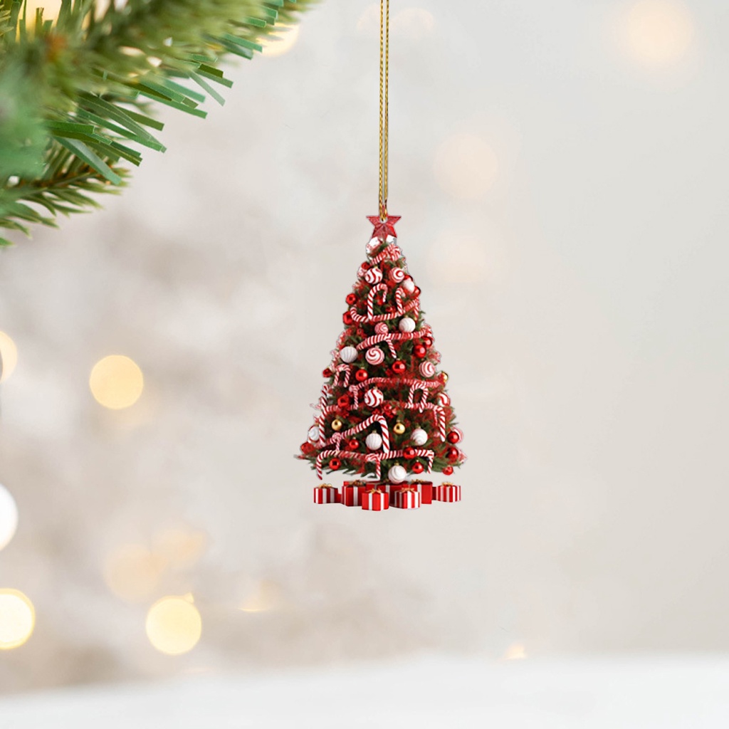 Hộp Quà Tặng Trang Trí Cây Thông Noel Bằng acrylic Hình Kẹo Ngôi Sao Treo Tường Cửa Sổ Xe Hơi Phòng Khách