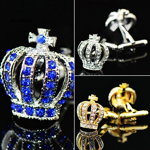 Giày Thể Thao sujianxia sujianxia Năng Động Hợp Thời Trang| Khuy Măng Sét Bằng Thép Không Gỉ Hình Vương Miện Đính Đá Lấp Lánh Cho Nam