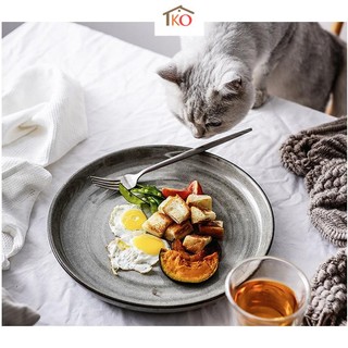 Đĩa gốm hoa tiêu men bóng phong cách Bắc Âu Classic