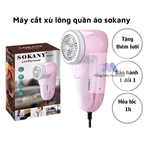 Máy cắt lông xù quần áo mini SOKANY dùng điện cắt siêu bén siêu bền, Tặng Kèm Lưỡi Dao Thay Thế - Tổng Kho Funimart