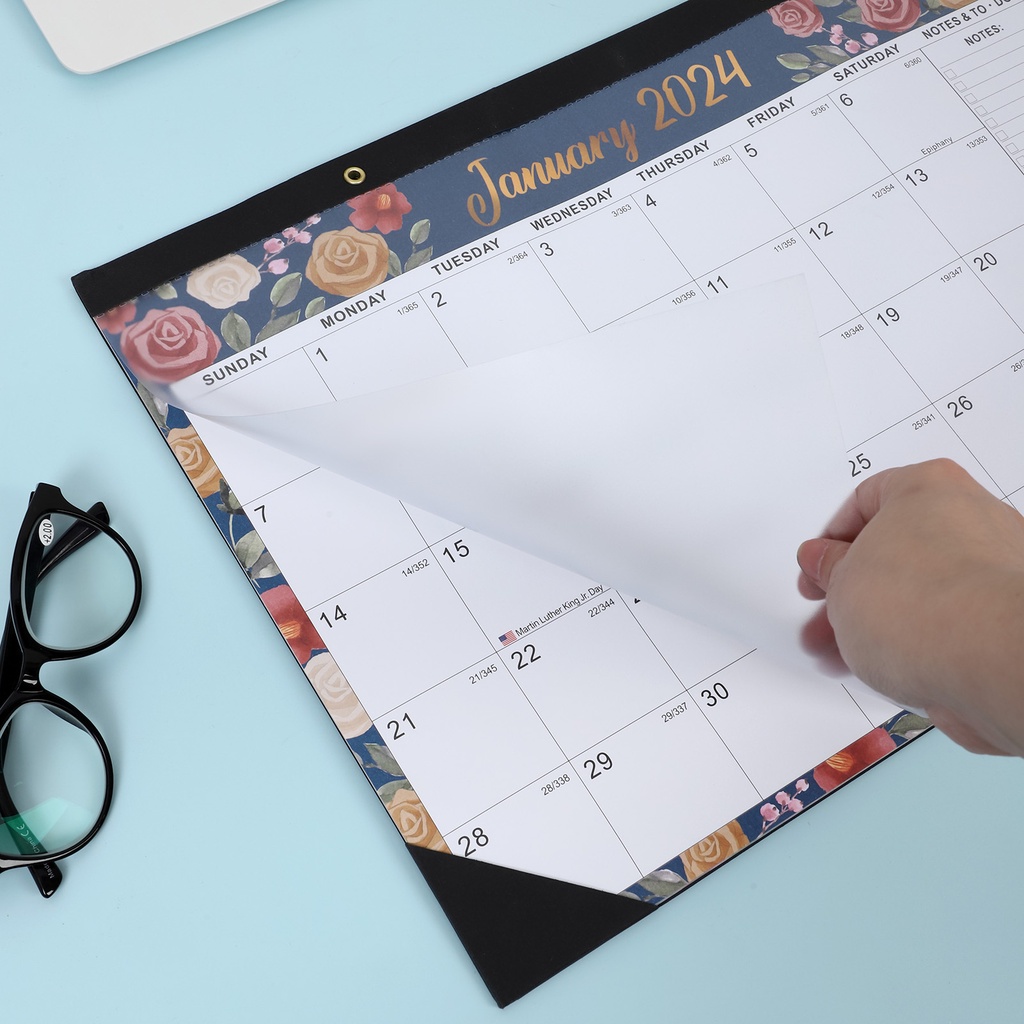 Lịch Để Bàn jan 2024 - dec 2024, 12 Tháng Để Bàn Kích Thước 17 "x 12"