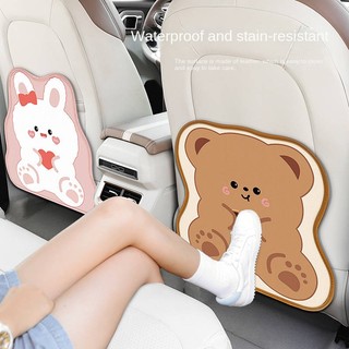 Cute Vehicle Seat Protector Rear Car Cartoon Seat Back-to-Back Rear Seat Protective Supplies Anti-Kick Stickers Wear Resistant Pad Car seat protection pad car interior accessories