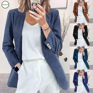 New Coming~Sapphire Women Corduroy Long Sleeve Ribbed Casual Work Office Blazer Suit Jacket#Home Essentialses