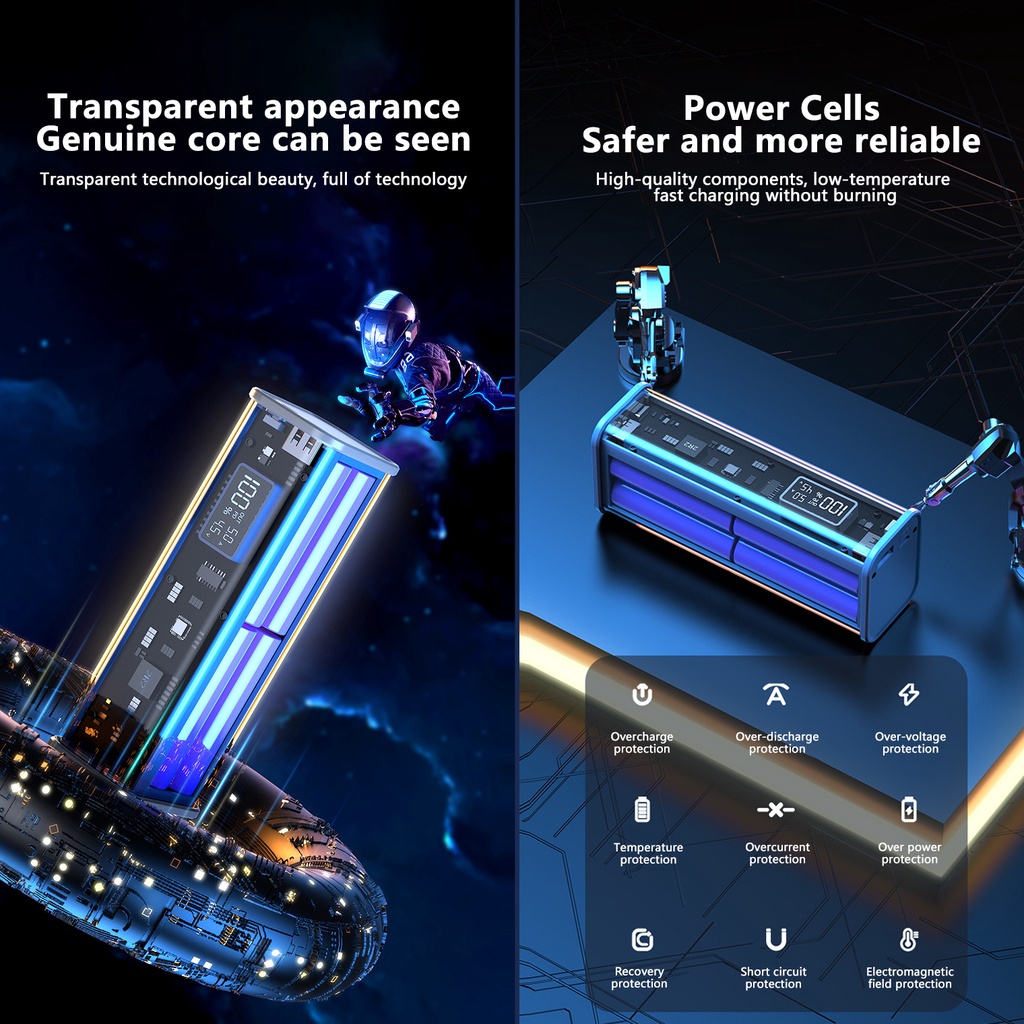 Hộp Pin Sạc Dự Phòng Tự Làm pcbfun 22.5w pd Cho 8 Pin 18650