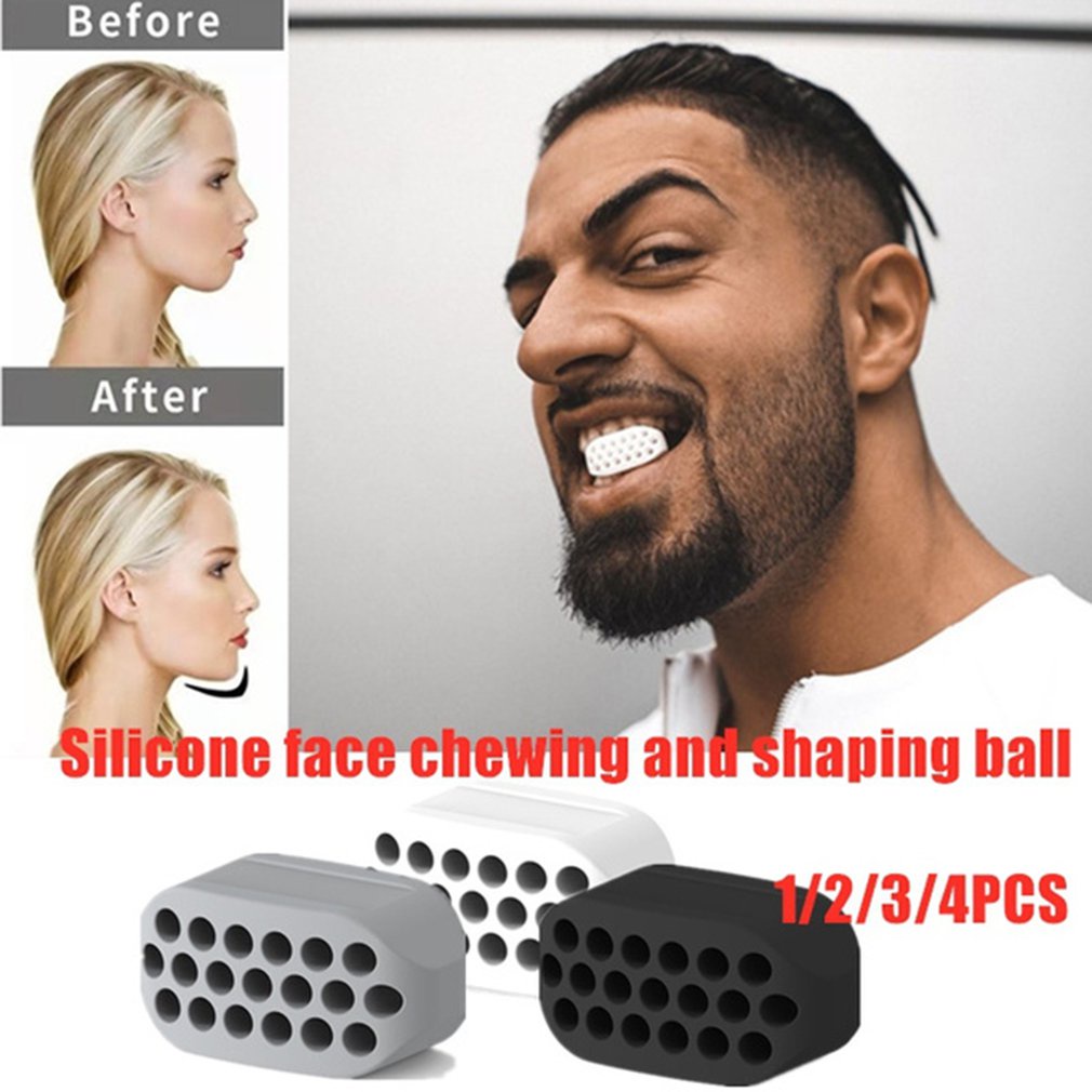 ♛EASY♛4th Generation Jaw Exerciser Ball Silicone Chewing Device Jawline Exercise