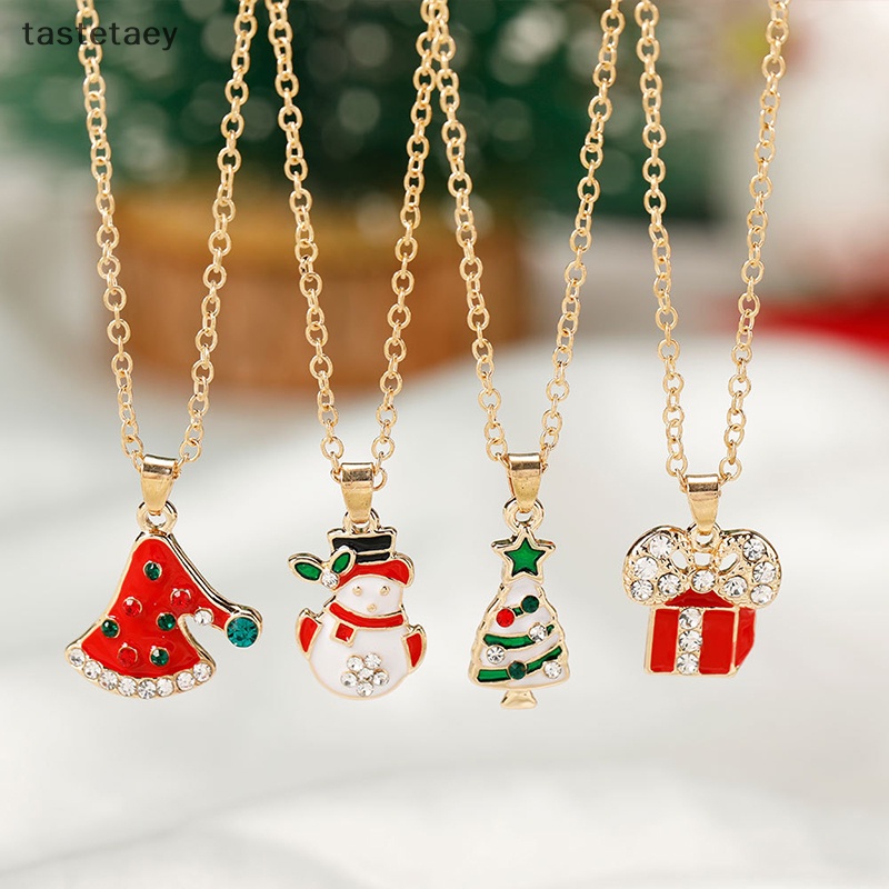 Tast Vòng cổ Mặt Hình Cây Thông Noel Chuông Hoa Tuyết Giáng Sinh Quà Tặng Thời Thượng Cho Nam Và Nữ en