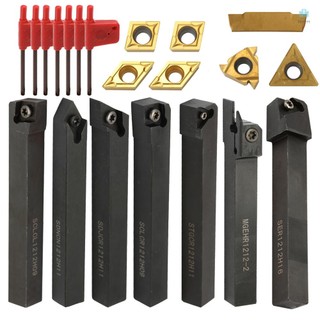 Geevorks 21PCS Multifunctional Solid Carbide Inserts Holder Boring Bar Lathe Unit - Perfect Turning Tools Set