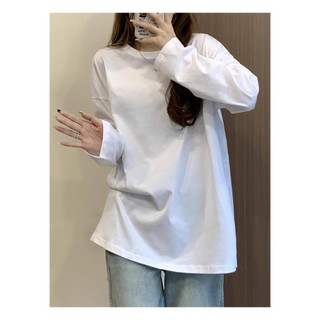 NRVP Mới Áo Thun 100% cotton Tay Dài Dáng Rộng Có In Hình Phong Cách Hàn Quốc Cho Nữ