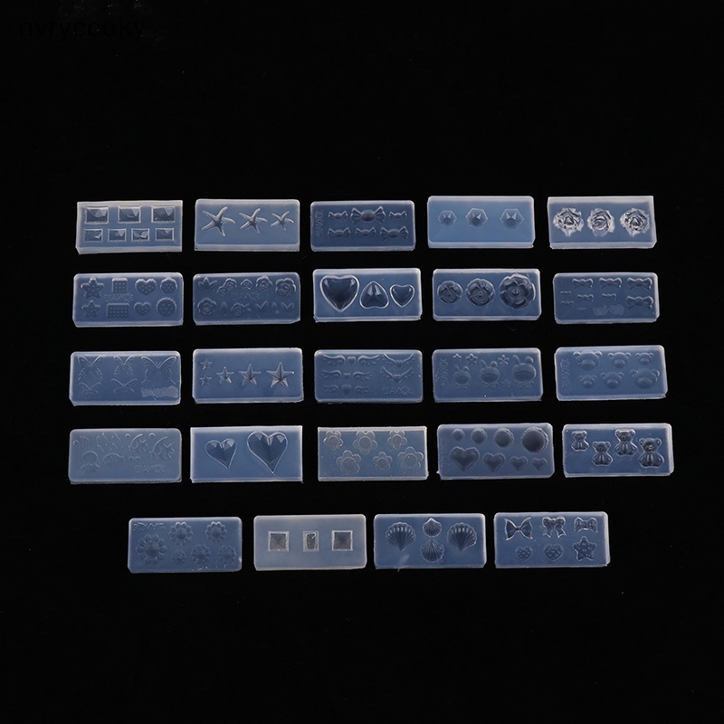 Khuôn silicone Chạm Khắc Móng Tay Hình Gấu / Bướm / Trái Tim 3d diy