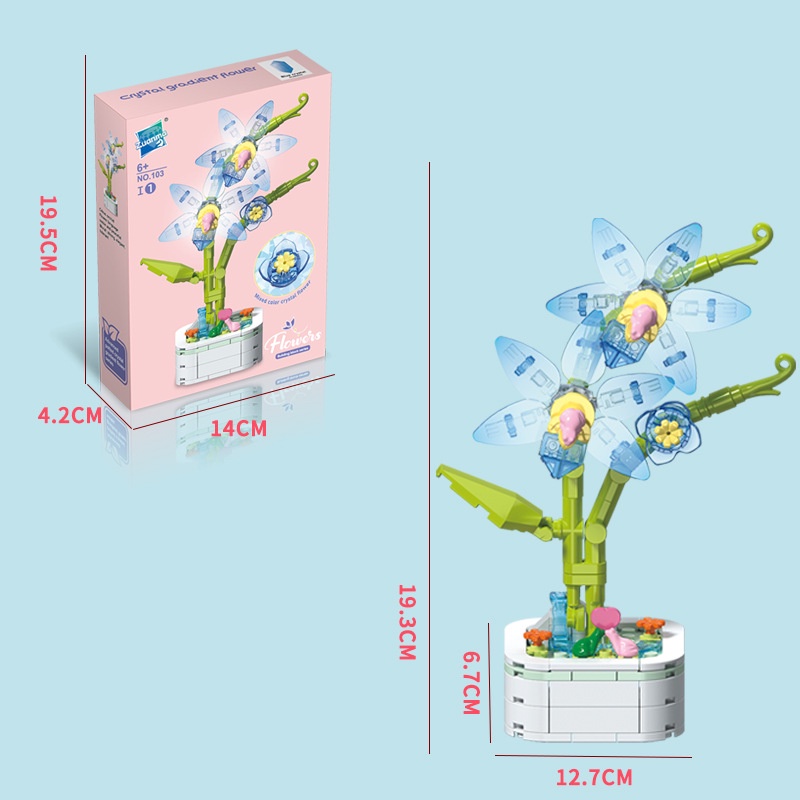 Khối Đồ Chơi Lắp Ráp Mô Hình Chậu Hoa Nhỏ Trang Trí Quà Giáng Sinh Cho Trẻ Em
