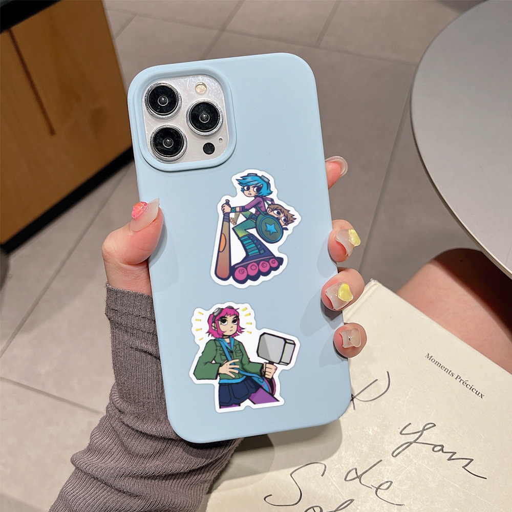 J· Hình Dán Chống Nước Scott Pilgrim Phim Hoạt Hình Mũ Bảo Hiểm Máy Tính Xách Tay Hành Lý Dán Thiết Lập, 50 tờ