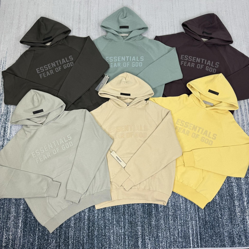 HOODIE ESSENTIALS SS23 - Áo nỉ có mũ - áo HOODIE nỉ lót bông trước ngực đáp nổi chữ ESSENTIALS - Fear Of God ss23