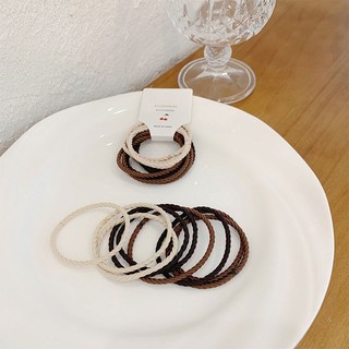 Set 10 Dây Buộc Tóc Màu Đen Đơn Giản Cho Nữ