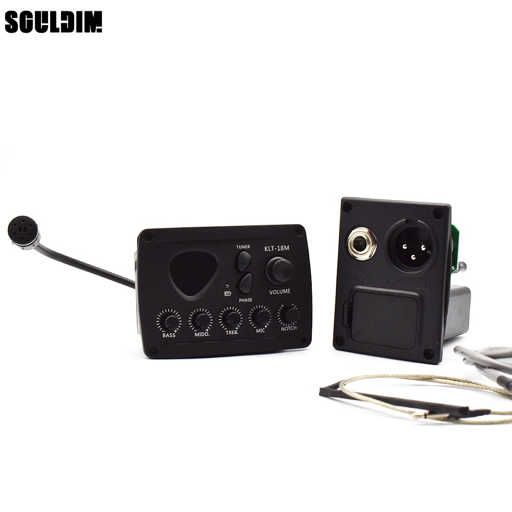 KLT-17M Bộ cân bằng đàn Guitar Acoustic 3 băng tần Piezo Pickup có bảng micro cho đàn Guitar gỗ dân 