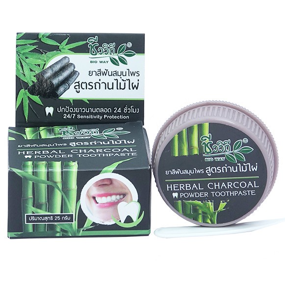 Kem tẩy trắng răng thảo mộc Green Herb Thái Lan, Kem trắng răng than tre