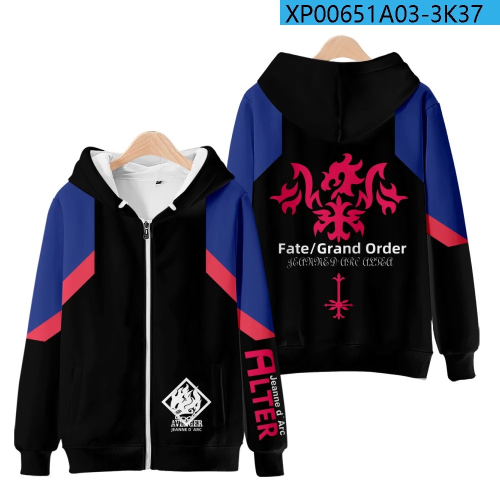 Áo Khoác hoodie Có Khóa Kéo In Hình anime fate stay night / grand order fgo saber 3d