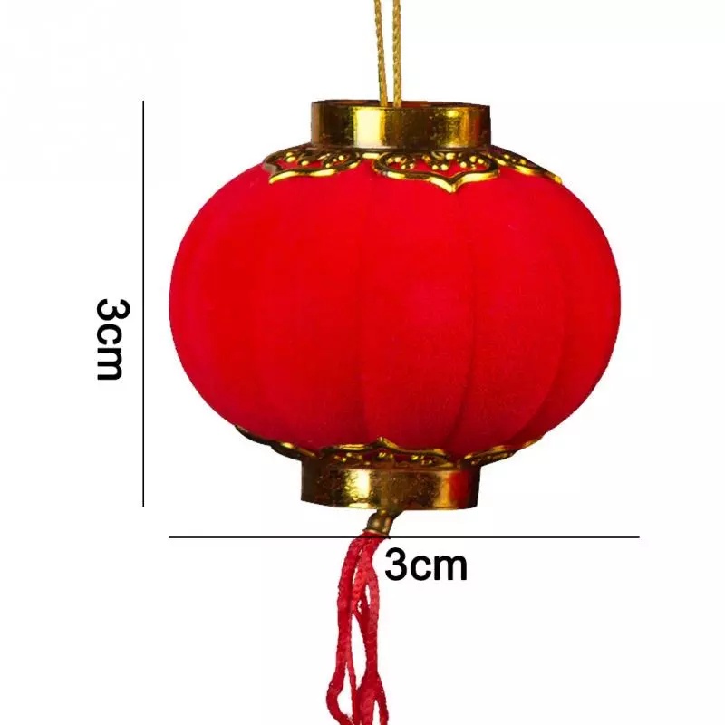 Set 30 đèn lồng đỏ kích thước 3cm trang trí tiệc mừng năm mới