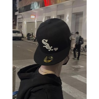 Mũ lưỡi trai Mlb thêu trắng Mũ phẳng Unisex Hip Hop Chicago