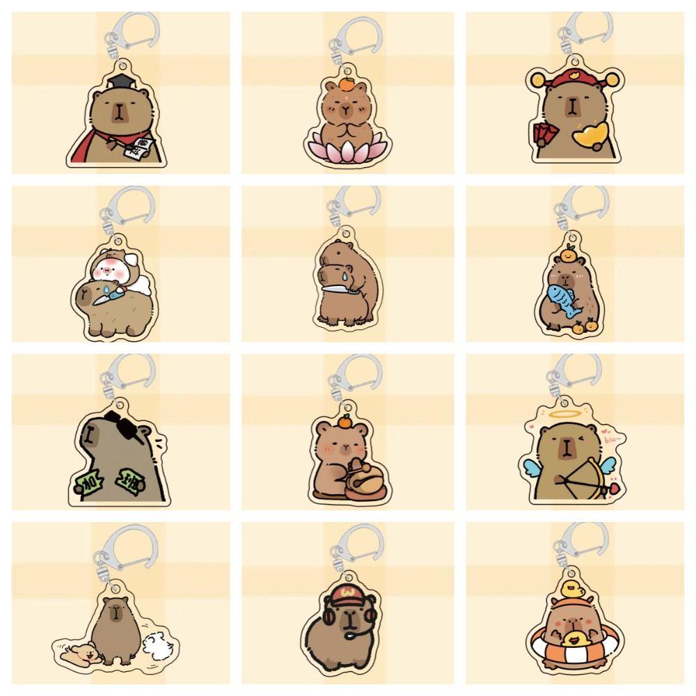 Mmluck capibara Móc Chìa Khóa acrylic Đáng Yêu Vui Nhộn Bằng acrylic unisex