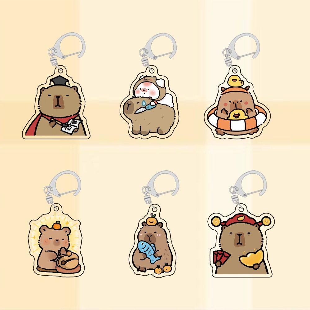 Mmluck capibara Móc Chìa Khóa acrylic Đáng Yêu Vui Nhộn Bằng acrylic unisex