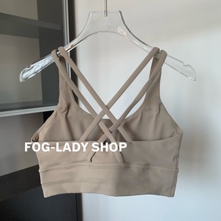 [maggieyoga] Áo Ngực Thể Thao Màu nude Dây Đan Chéo Sau Lưng Chống Sốc Tập Thể Dục Thể Dục Thể Thao Cho Nữ