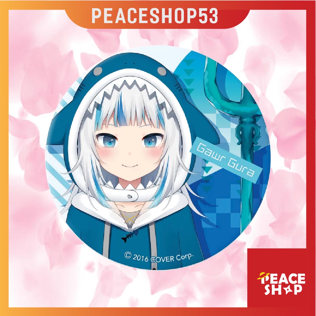 Huy hiệu Gawr Gura Calliope Kiara Amelia Waston Ninomae Ina'nis Hololive Lấp Lánh Huy Hiệu Hololive Vtuber HH09