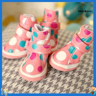 Bộ 4 chiếc giày giả da chống trượt chống thấm nước cho thú cưng