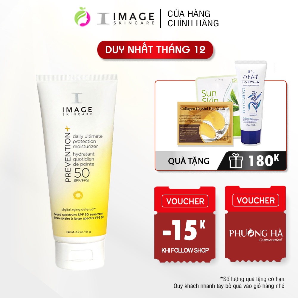 Kem chống nắng dành cho da thường, da hỗn hợp Image Prevention Daily Ultimate Moisturizer SPF 50 (91g)