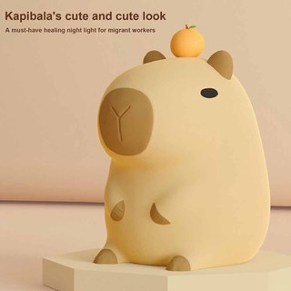 Capybara Night Light, Capybara Shape Soft Light Guinea Pig Night Light, Creative Touch Control USB Rechargeable Silicone Table Decoration Lamp Living Room