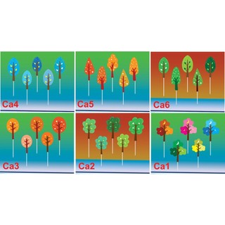 Set 5 hình giấy lá cây trang trí bánh