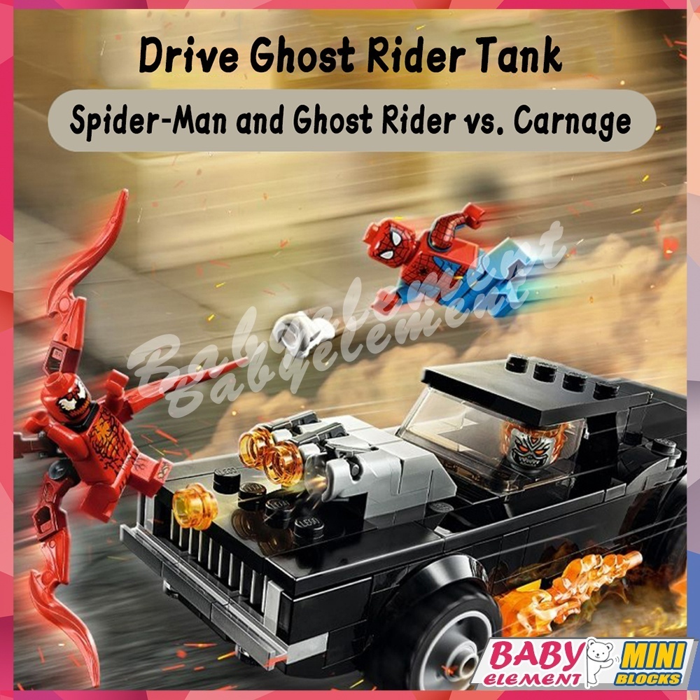 Marvel Đồ Chơi Lắp Ráp Nhân Vật Siêu Anh Hùng Người Nhện Và ghost rider vs Mô Hình Đồ Chơi Xe Ngựa G