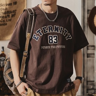 Shoptienich123kpop Áo thun nam tay ngắn phong cách đương phố  của Mỹ, áo phông 3158 in họa tiết ETERNITY