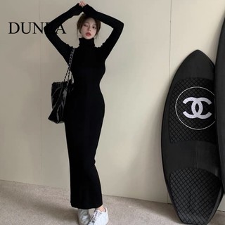 Đầm DUNEA cổ cao tay dài ôm dáng thời trang cho nữ