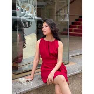 Đầm tweed đỏ cộc tay - YV LE & CO