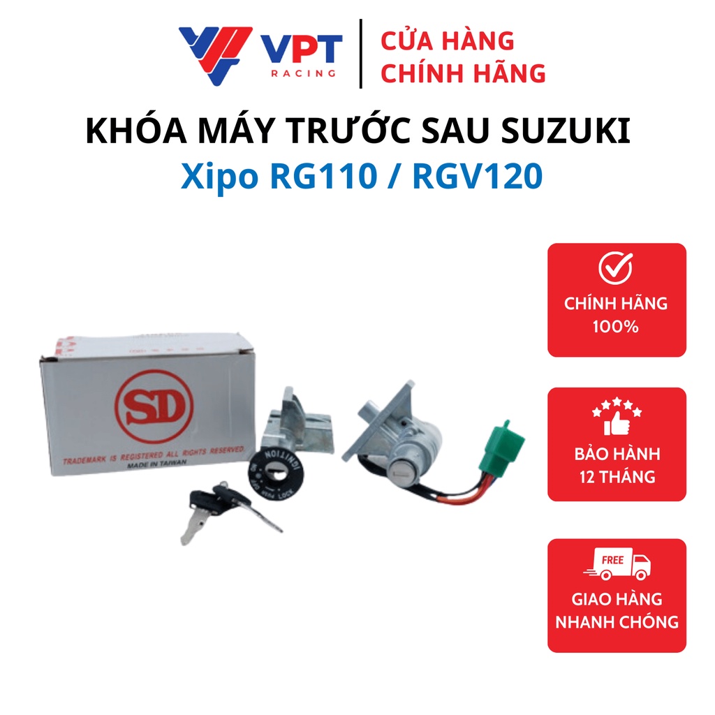 Khóa máy trước sau Xipo Suzuki RG110 / RGV120 / 37101-31C02-SD