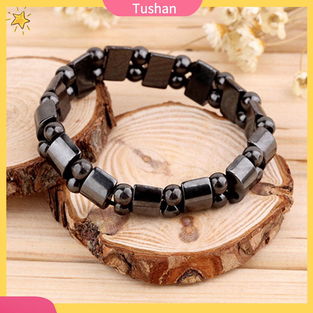 Chuỗi Hạt Đeo Tay [tushan] Vòng Tay Đá Hematite Màu Đen Thời Trang Cho