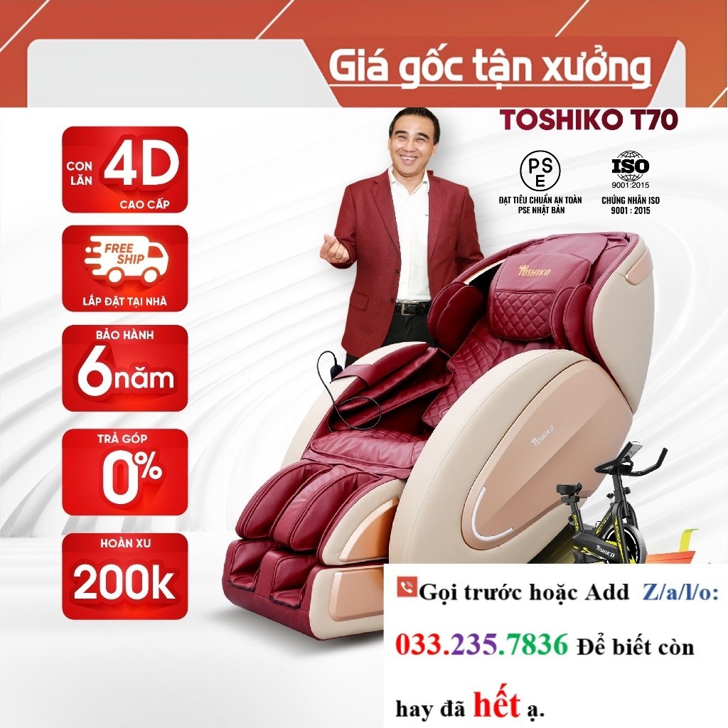 Ghế Massage Đa Năng Toshiko T70 điều khiển giọng nói sở hữu con lăn 4D <<Hãng