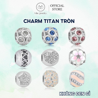  Charm vòng tay Pan không rỉ cầu galaxy trắng   hồng   xanh - hạt xỏ vòng tay charm nữ Titan nạm đá 
