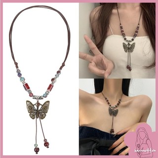 Brroa Vòng cổ Mặt Hình Bướm Bằng Gốm Phong Cách vintage