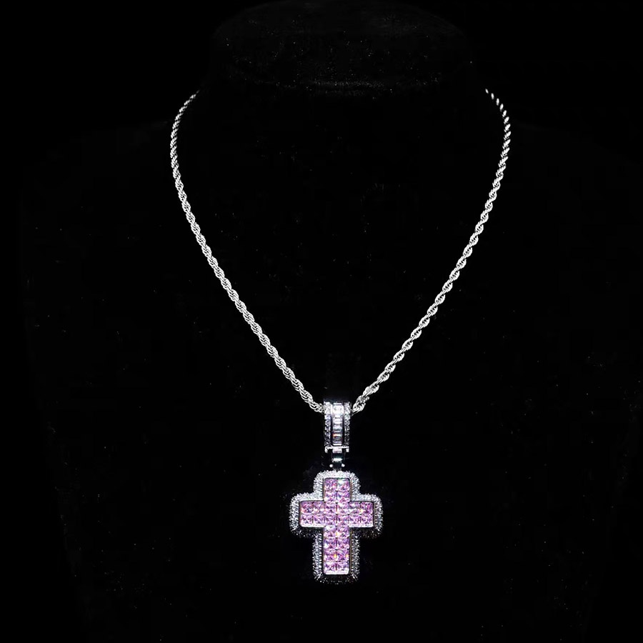 Vòng cổ Mặt Thánh Giá Đính Đá Zircon Chất Liệu Thép Không Gỉ ohp155