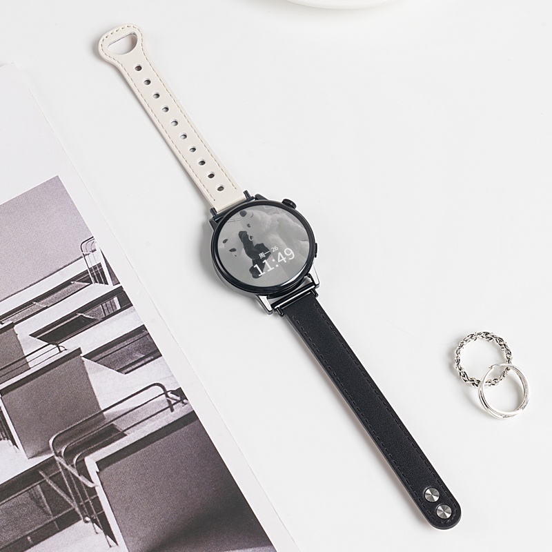 Dây Đeo Bằng Da 20mm / 22mm Cho Đồng Hồ Thông Minh samsung galaxy watch 4 / 5 / 6 / 5 pro / 6 classic / gear s3 / active 2 huawei gt 2e 3 4