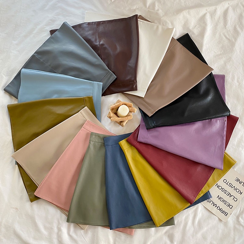 Chân Váy Da pu Lưng Cao Dáng Chữ a Thời Trang Cho Nữ