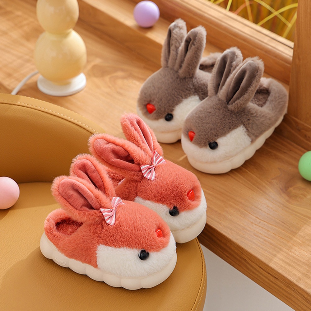 AYUER Dép Bông Đi Trong Nhà Chống Trượt Hình Thỏ Hoạt Hình Dễ Thương Cho Bé Gái
