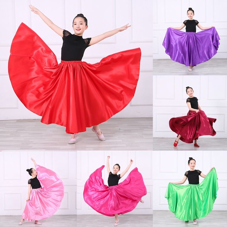Bé Gái Cho Váy Khiêu Vũ / Trang Phục Khiêu Vũ / Váy Flamenco Trẻ Em Váy Dài Trình Diễn Khiêu Vũ Trẻ 