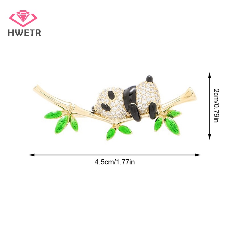 Ghim Cài Áo Hình Gấu Trúc / Cây Tre / Động Vật Bằng Hợp Kim Màu Vàng Thời Trang Cho Nữ Mới