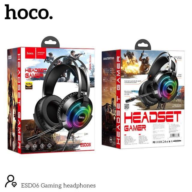 Tai Nghe chụp tai Headphone Gaming Hoco ESD03/ESD06 Có Mic Đàm Thoại. Có Đèn LED Siêu Đẹp - Bảo Hành 6 Tháng