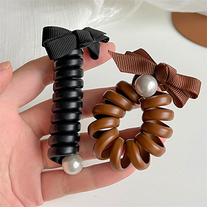 Dây Buộc Tóc Cao Su Co Giãn Màu Nâu Thời Trang Cho Nữ