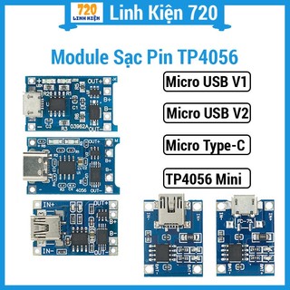 Mô đun sạc pin lithium type-c/micro usb 5v 1a 18650 tp4056 1a chuyên dụng