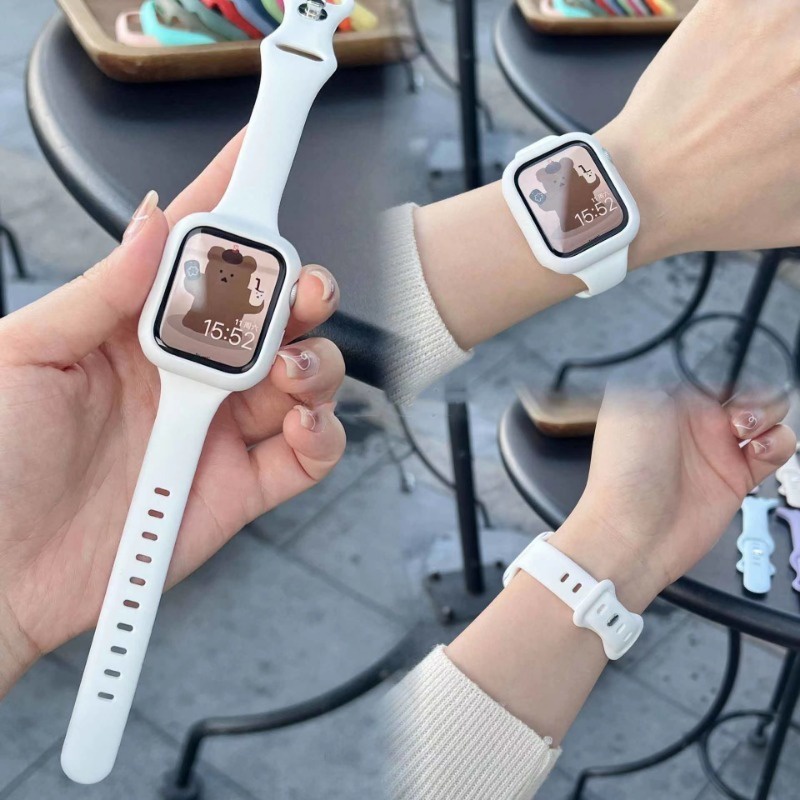 Silicone Dây Đeo Đồng Hồ Bằng Silicon Kích Thước 40mm 41mm 42mm 44mm 45mm 49mm 38mm Cho iwatch ultra series 8 7 6 se 5 4 3